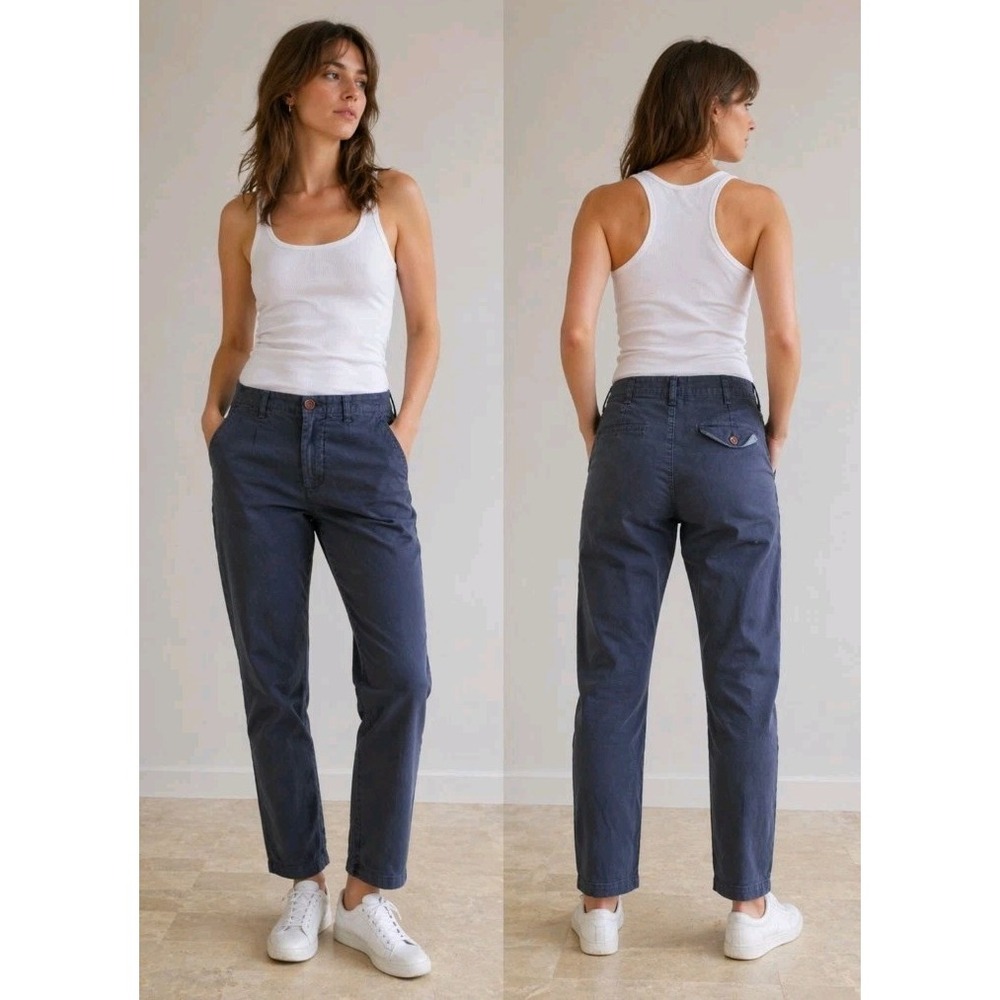 Alex Mill Chino Pants Women's 4 Navy Garment Dyed Straight Utility Cotton Twill